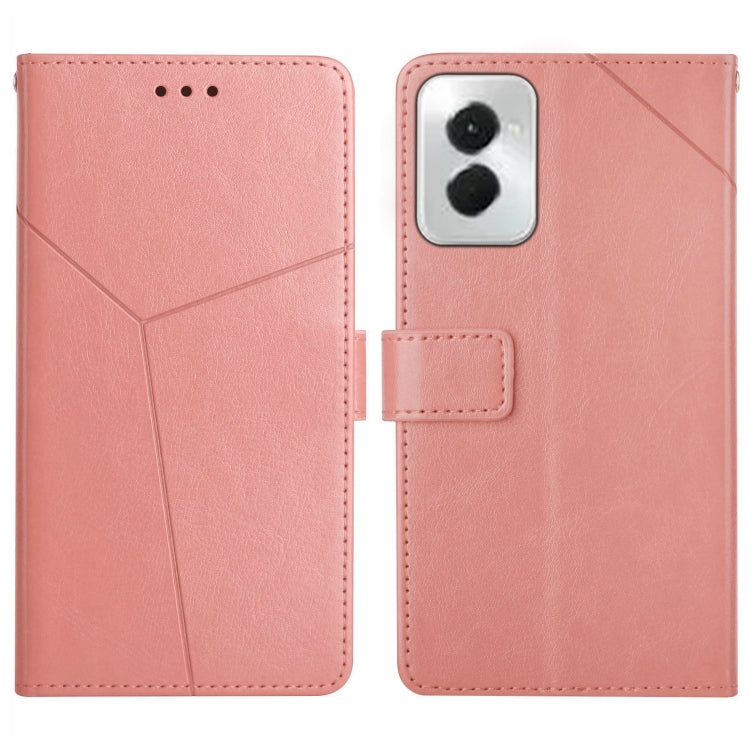 For Motorola Moto G Power 5G 2024 HT01 Y-shaped Pattern Flip Leather Phone Case(Pink) by buy2fix