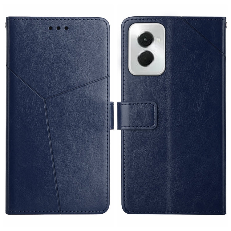 For Motorola Moto G Power 5G 2024 HT01 Y-shaped Pattern Flip Leather Phone Case(Blue) by buy2fix
