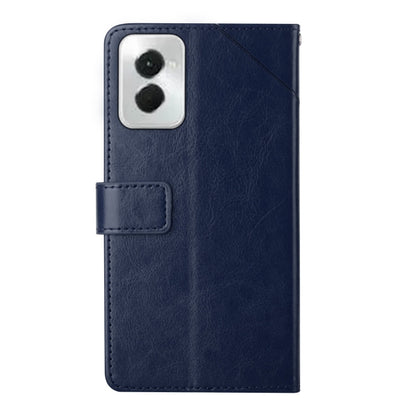 For Motorola Moto G Power 5G 2024 HT01 Y-shaped Pattern Flip Leather Phone Case(Blue) by buy2fix