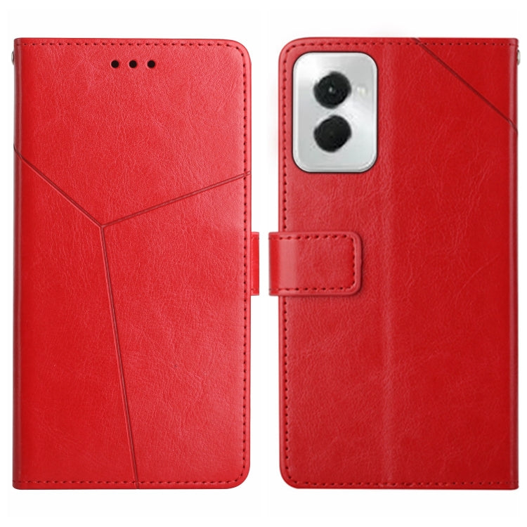 For Motorola Moto G Power 5G 2024 HT01 Y-shaped Pattern Flip Leather Phone Case(Red) by buy2fix