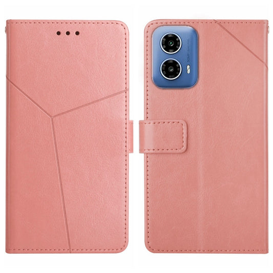 For Motorola Moto G Stylus 5G 2024 HT01 Y-shaped Pattern Flip Leather Phone Case(Pink) by buy2fix