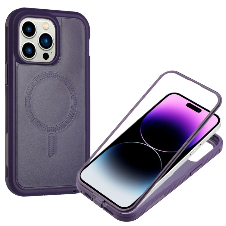 For iPhone 13 Pro Max Defender Series XT MagSafe Magnetic PC + TPU Shockproof Phone Case(Dark Purple) by buy2fix
