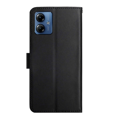 For Motorola Moto G54 Genuine Leather Fingerprint-proof Horizontal Flip Phone Case(Black) - Motorola Cases by buy2fix | Online Shopping UK | buy2fix