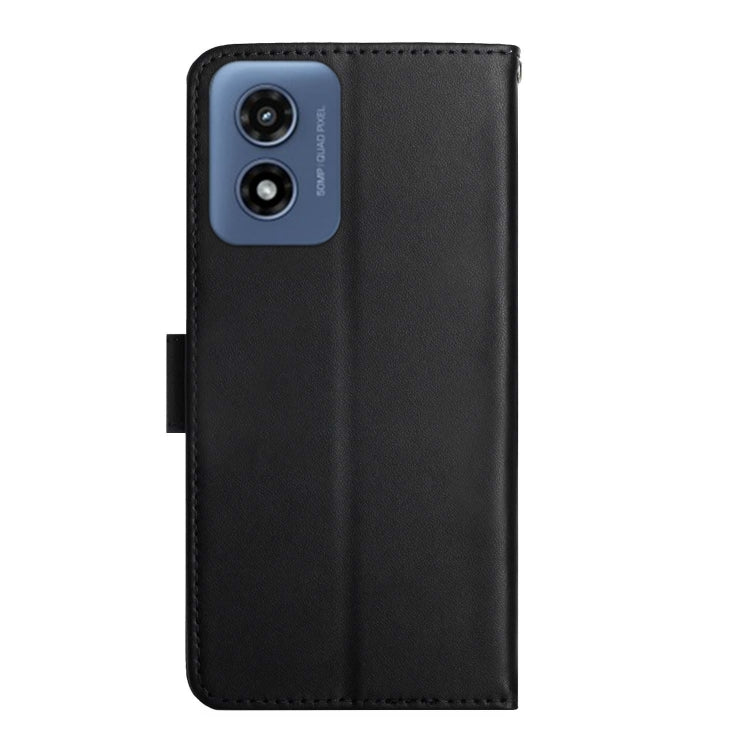 For Motorola Moto G Play 4G 2024 Genuine Leather Fingerprint-proof Horizontal Flip Phone Case(Black) by buy2fix
