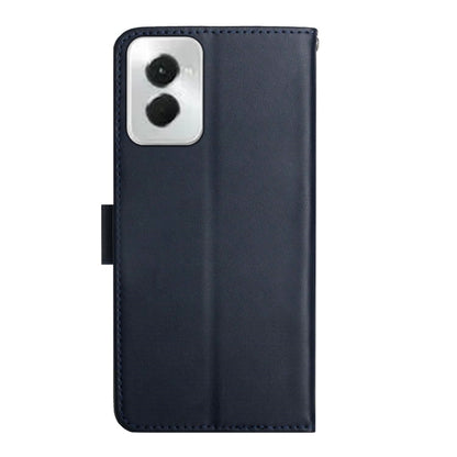 For Motorola Moto G Power 5G 2024 Genuine Leather Fingerprint-proof Horizontal Flip Phone Case(Blue) by buy2fix