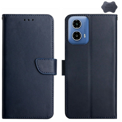 For Motorola Moto G Stylus 5G 2024 Genuine Leather Fingerprint-proof Horizontal Flip Phone Case(Blue) by buy2fix