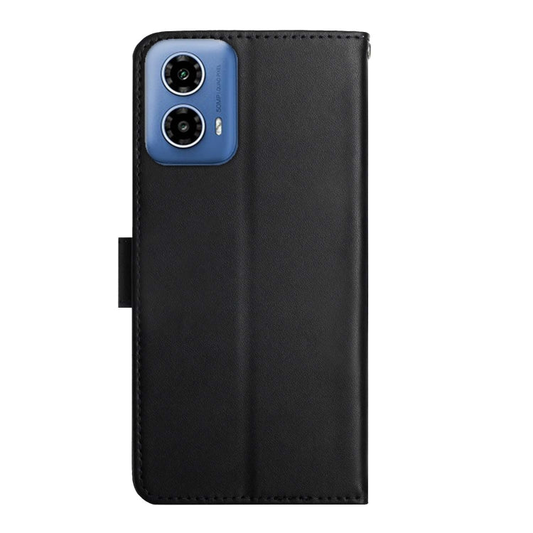 For Motorola Moto G85 5G Genuine Leather Fingerprint-proof Horizontal Flip Phone Case(Black) - Motorola Cases by buy2fix | Online Shopping UK | buy2fix