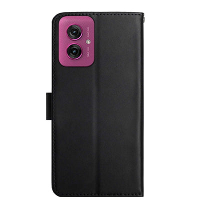 For Motorola Moto G55 5G Genuine Leather Fingerprint-proof Horizontal Flip Phone Case(Black) - Motorola Cases by buy2fix | Online Shopping UK | buy2fix