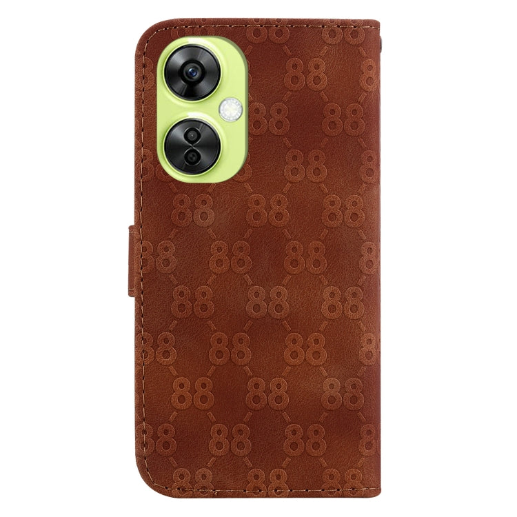 For OnePlus 11 Double 8-shaped Embossed Leather Phone Case(Brown) - OnePlus Cases by buy2fix | Online Shopping UK | buy2fix