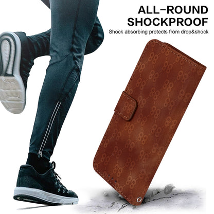 For OnePlus 11 Double 8-shaped Embossed Leather Phone Case(Brown) - OnePlus Cases by buy2fix | Online Shopping UK | buy2fix