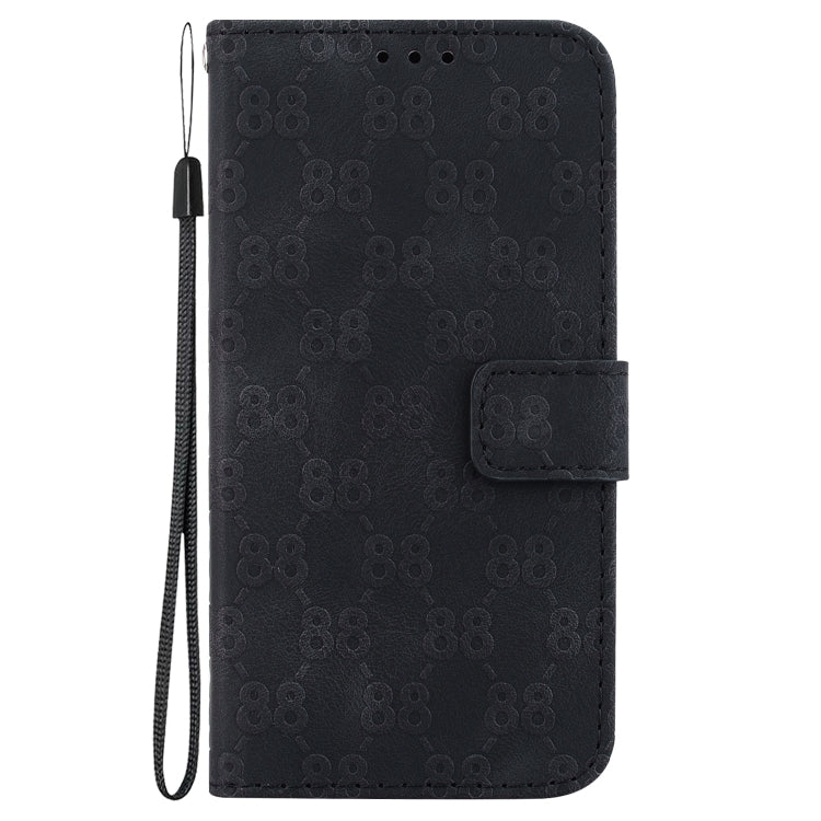 For OnePlus 11 Double 8-shaped Embossed Leather Phone Case(Black) - OnePlus Cases by buy2fix | Online Shopping UK | buy2fix