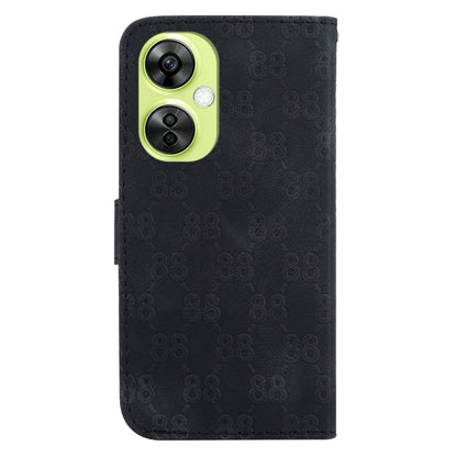 For OnePlus 11 Double 8-shaped Embossed Leather Phone Case(Black) - OnePlus Cases by buy2fix | Online Shopping UK | buy2fix