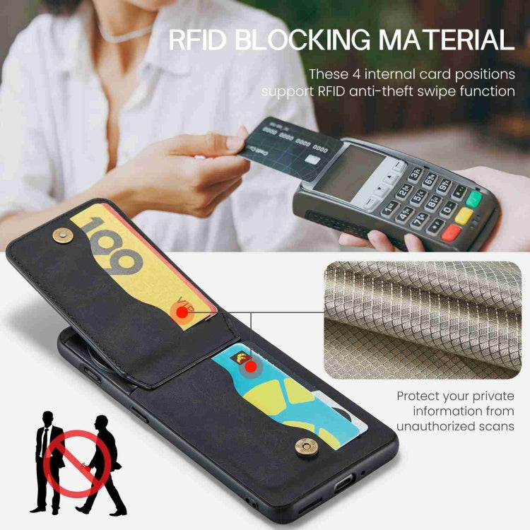 For OnePlus 11 Fierre Shann Crazy Horse Card Holder Back Cover PU Phone Case(Black) - OnePlus Cases by FIERRE SHANN | Online Shopping UK | buy2fix