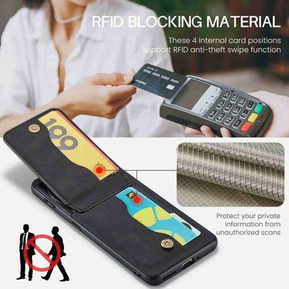 For OnePlus 11 Fierre Shann Crazy Horse Card Holder Back Cover PU Phone Case(Black) - OnePlus Cases by FIERRE SHANN | Online Shopping UK | buy2fix