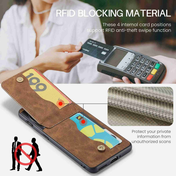 For OnePlus 11 Fierre Shann Crazy Horse Card Holder Back Cover PU Phone Case(Brown) - OnePlus Cases by FIERRE SHANN | Online Shopping UK | buy2fix