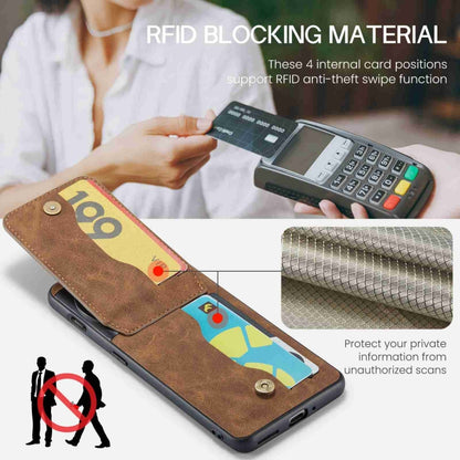 For OnePlus 11 Fierre Shann Crazy Horse Card Holder Back Cover PU Phone Case(Brown) - OnePlus Cases by FIERRE SHANN | Online Shopping UK | buy2fix