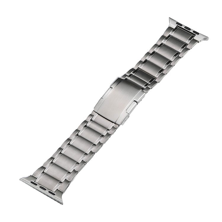 For Apple Watch Series 8 45mm Five Beads Turtle Buckle Titanium Steel Watch Band(Silver) by buy2fix