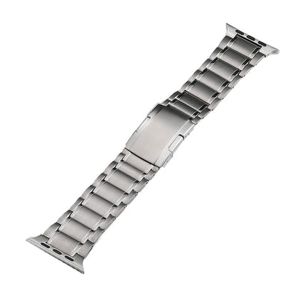 For Apple Watch Series 8 45mm Five Beads Turtle Buckle Titanium Steel Watch Band(Silver) by buy2fix