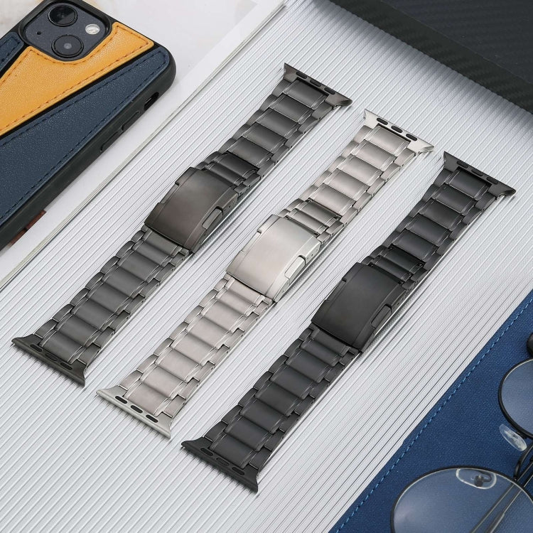 For Apple Watch Series 8 45mm Five Beads Turtle Buckle Titanium Steel Watch Band(Silver) by buy2fix