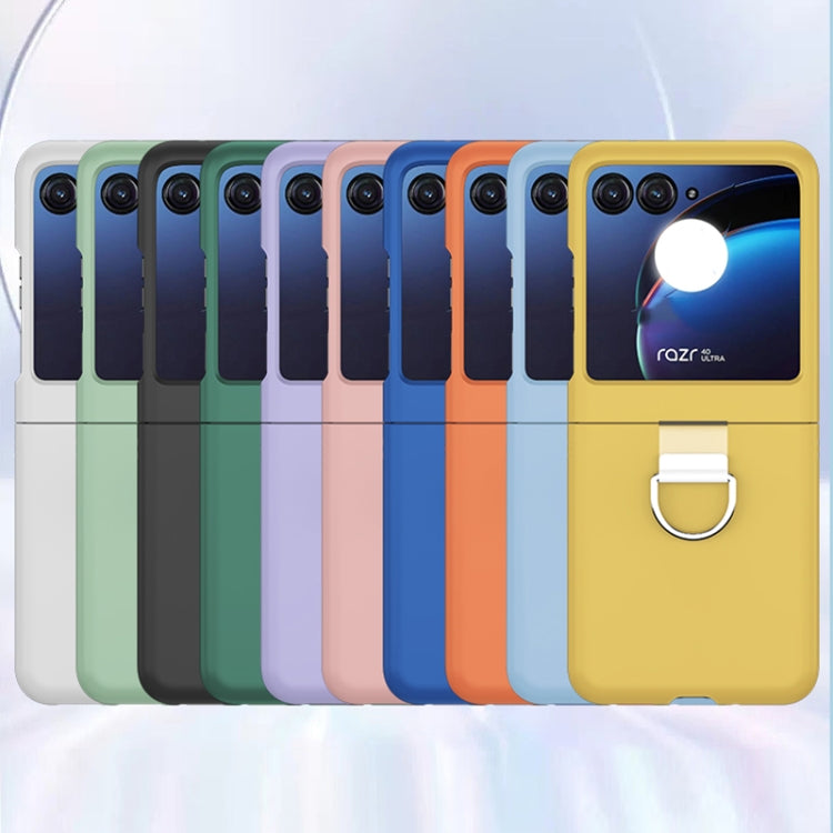 For Motorola Razr 40 Ultra Skin Feel PC Foldable Phone Case with Ring(Yellow) - Motorola Cases by buy2fix | Online Shopping UK | buy2fix