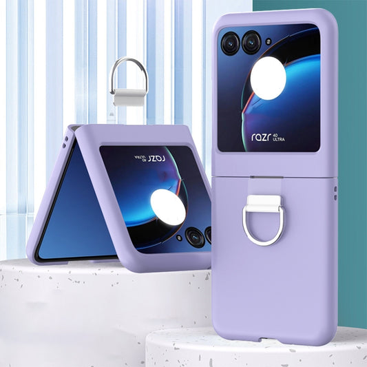 For Motorola Razr 40 Ultra Skin Feel PC Foldable Phone Case with Ring(Purple) - Motorola Cases by buy2fix | Online Shopping UK | buy2fix