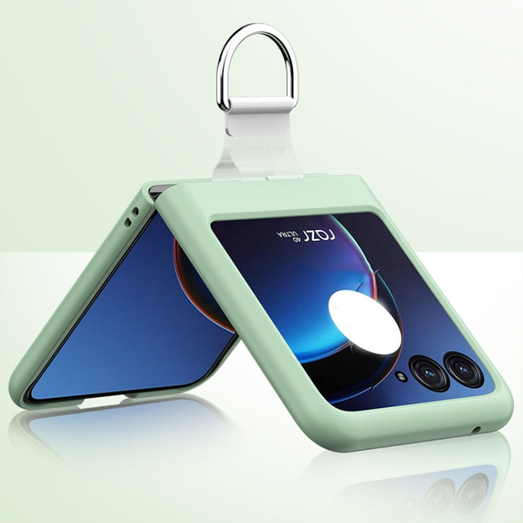 For Motorola Razr 40 Ultra Skin Feel PC Foldable Phone Case with Ring(Dark Green) - Motorola Cases by buy2fix | Online Shopping UK | buy2fix