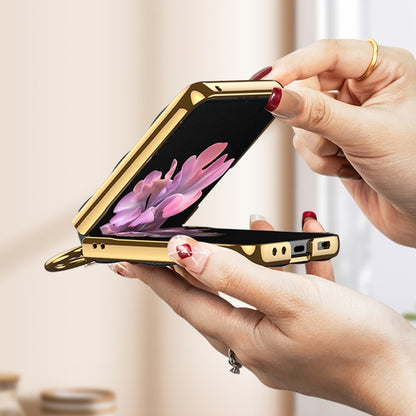 For Samsung Galaxy Z Flip6 / Flip7 FE GKK Integrated Plating Diamond Texture PU Phone Case with Ring(Pink) - Galaxy Z Flip6 5G Cases by GKK | Online Shopping UK | buy2fix
