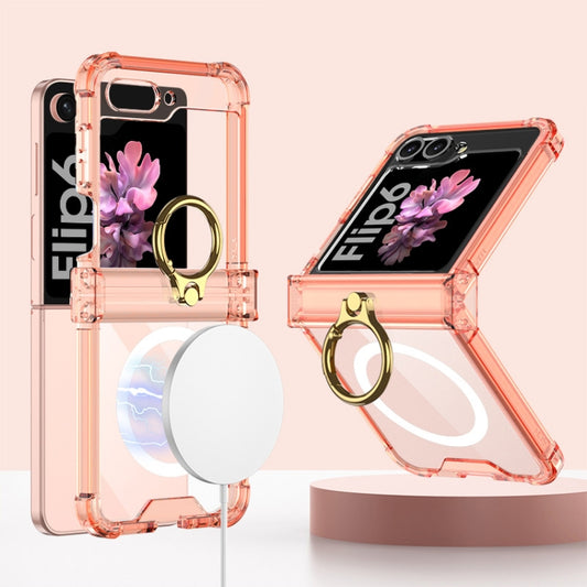 For Samsung Galaxy Z Flip6 / Flip7 FE GKK MagSafe Airbag Hinge Shockproof Phone Case with Ring Holder(Orange) - Galaxy Z Flip6 5G Cases by GKK | Online Shopping UK | buy2fix