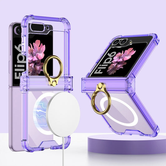 For Samsung Galaxy Z Flip6 / Flip7 FE GKK MagSafe Airbag Hinge Shockproof Phone Case with Ring Holder(Purple) - Galaxy Z Flip6 5G Cases by GKK | Online Shopping UK | buy2fix