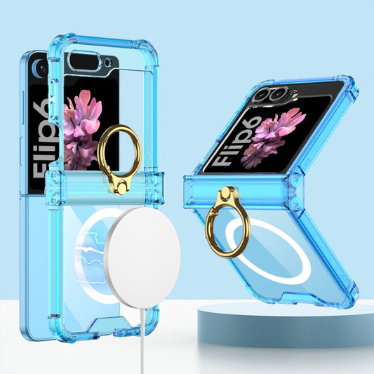 For Samsung Galaxy Z Flip6 / Flip7 FE GKK MagSafe Airbag Hinge Shockproof Phone Case with Ring Holder(Blue) - Galaxy Z Flip6 5G Cases by GKK | Online Shopping UK | buy2fix