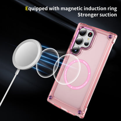 For Samsung Galaxy S25 Ultra 5G Skin Feel TPU + PC MagSafe Magnetic Phone Case(Transparent Pink) by buy2fix