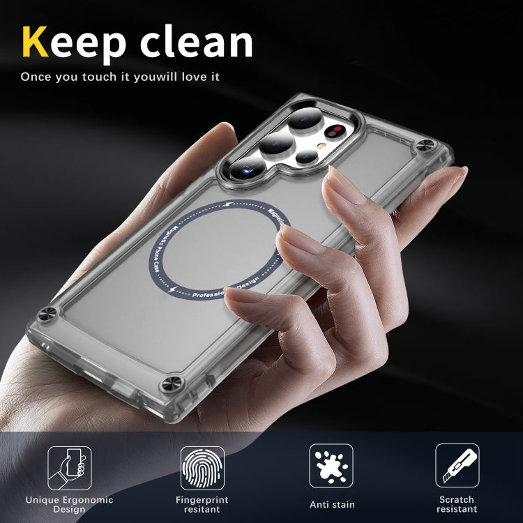 For Samsung Galaxy S25 Ultra 5G Skin Feel TPU + PC MagSafe Magnetic Phone Case(Transparent Black) by buy2fix