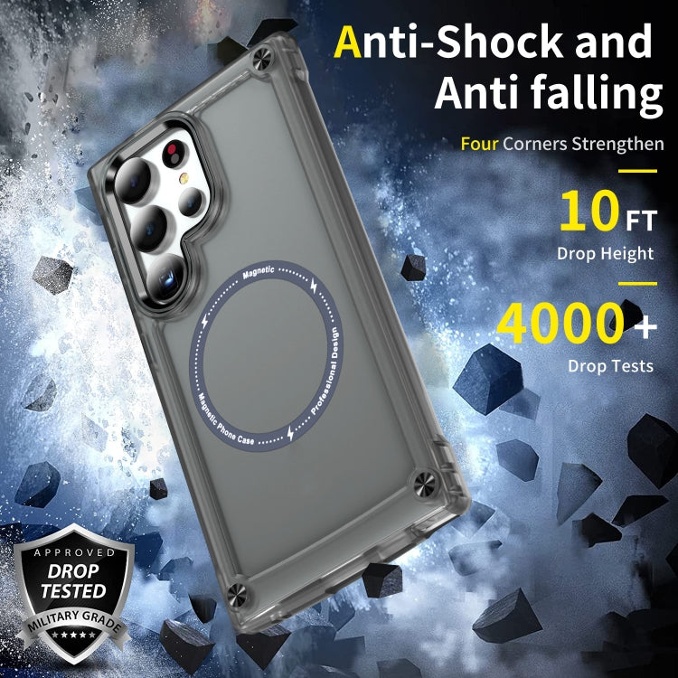 For Samsung Galaxy S25 Ultra 5G Skin Feel TPU + PC MagSafe Magnetic Phone Case(Transparent Black) by buy2fix