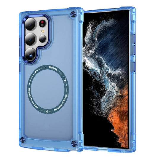 For Samsung Galaxy S25 Ultra 5G Skin Feel TPU + PC MagSafe Magnetic Phone Case(Transparent Blue) by buy2fix