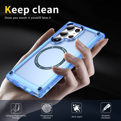 For Samsung Galaxy S25 Ultra 5G Skin Feel TPU + PC MagSafe Magnetic Phone Case(Transparent Blue) by buy2fix