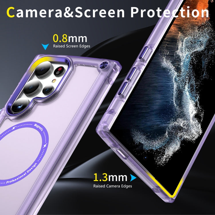 For Samsung Galaxy S25 Ultra 5G Skin Feel TPU + PC MagSafe Magnetic Phone Case(Transparent Purple) by buy2fix