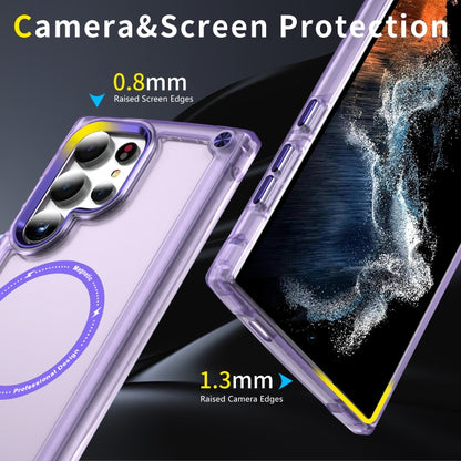 For Samsung Galaxy S25 Ultra 5G Skin Feel TPU + PC MagSafe Magnetic Phone Case(Transparent Purple) by buy2fix