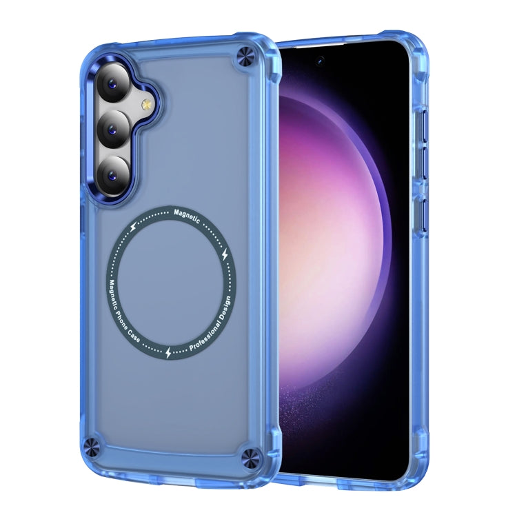 For Samsung Galaxy S25+ 5G Skin Feel TPU + PC MagSafe Magnetic Phone Case(Transparent Blue) by buy2fix