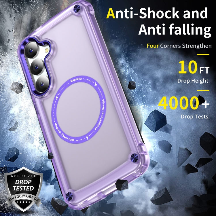 For Samsung Galaxy S25+ 5G Skin Feel TPU + PC MagSafe Magnetic Phone Case(Transparent Purple) by buy2fix