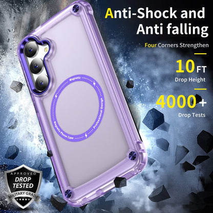 For Samsung Galaxy S25+ 5G Skin Feel TPU + PC MagSafe Magnetic Phone Case(Transparent Purple) by buy2fix