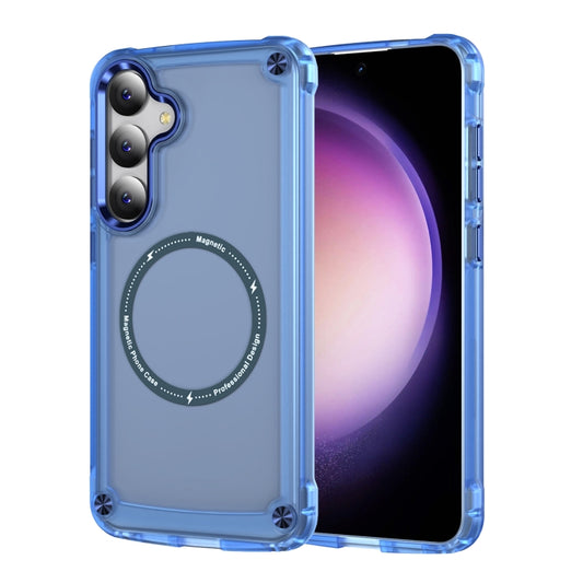 For Samsung Galaxy S25 5G Skin Feel TPU + PC MagSafe Magnetic Phone Case(Transparent Blue) by buy2fix