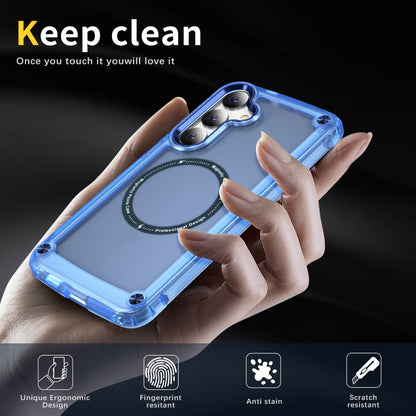 For Samsung Galaxy S25 5G Skin Feel TPU + PC MagSafe Magnetic Phone Case(Transparent Blue) by buy2fix