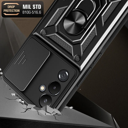 For Samsung Galaxy M14 5G Sliding Camera Cover Design TPU+PC Phone Case(Gold) by buy2fix