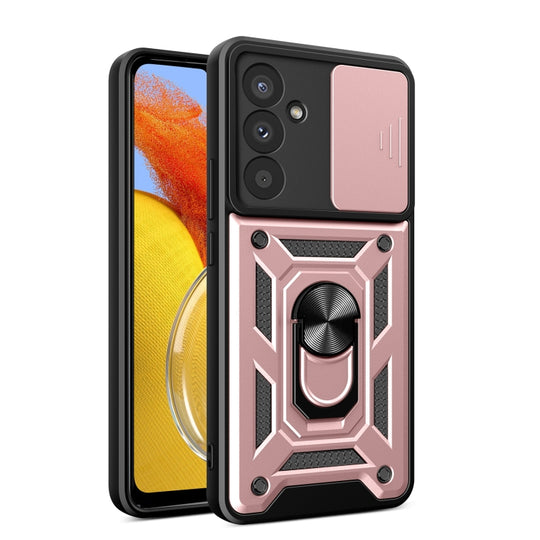 For Samsung Galaxy M14 5G Sliding Camera Cover Design TPU+PC Phone Case(Rose Gold)