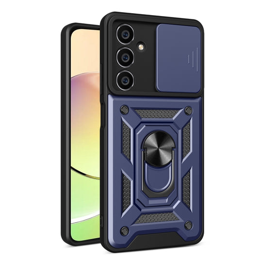 For Samsung Galaxy M54 5G Sliding Camera Cover Design TPU+PC Phone Case(Blue)
