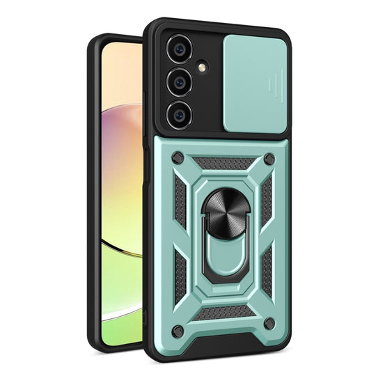 For Samsung Galaxy M54 5G Sliding Camera Cover Design TPU+PC Phone Case(Green)