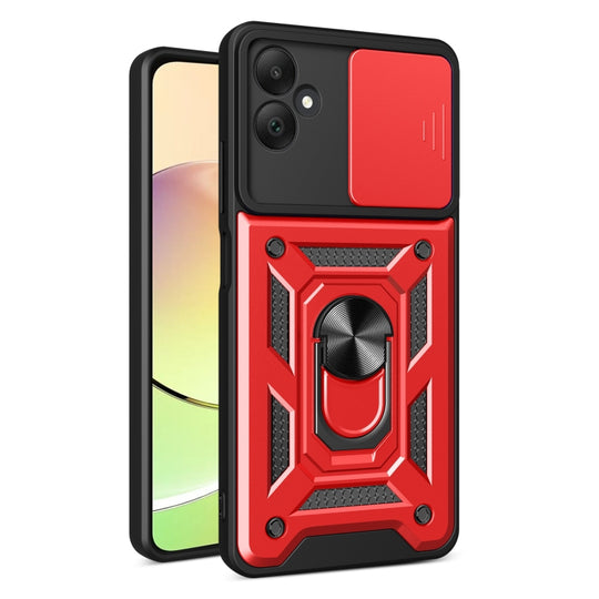 For Samsung Galaxy A05 Sliding Camera Cover Design TPU+PC Phone Case(Red)