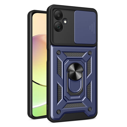 For Samsung Galaxy A05 Sliding Camera Cover Design TPU+PC Phone Case(Blue)