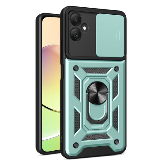 For Samsung Galaxy A05 Sliding Camera Cover Design TPU+PC Phone Case(Green)