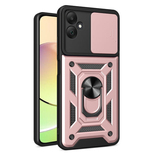 For Samsung Galaxy A05 Sliding Camera Cover Design TPU+PC Phone Case(Rose Gold)